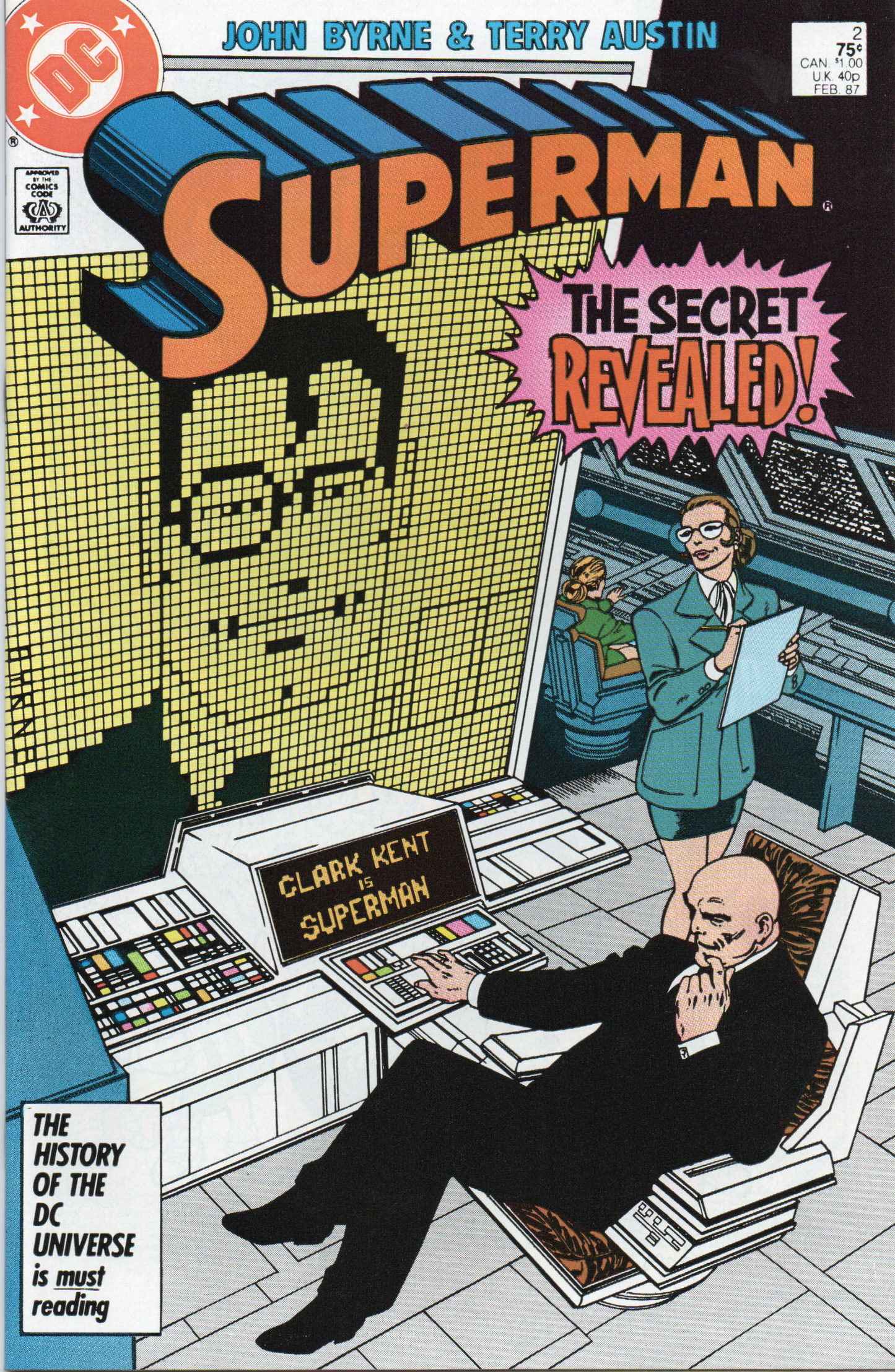 Superman #2 (The Secret Revealed) 1987 2nd Series Comic Book (Ungraded) From TheGlassyLass.com - Front Cover