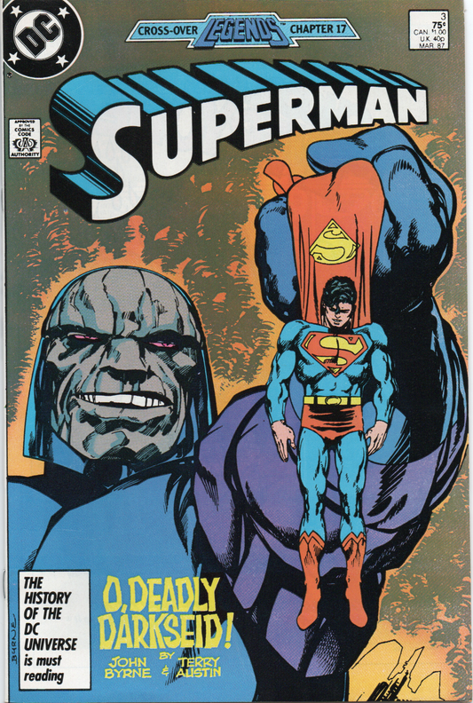 Superman #3 (Darkseid) 1987 2nd Series Comic Book (Ungraded) From TheGlassyLass.com - Front Cover