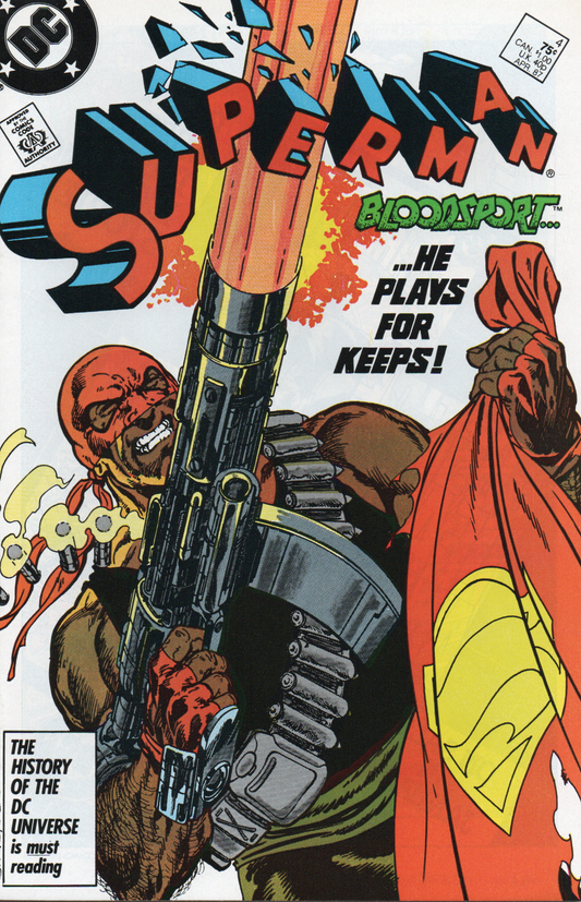 Superman #4 (Bloodsport) 1987 2nd Series Comic Book (Ungraded) From TheGlassyLass.com - Front Cover