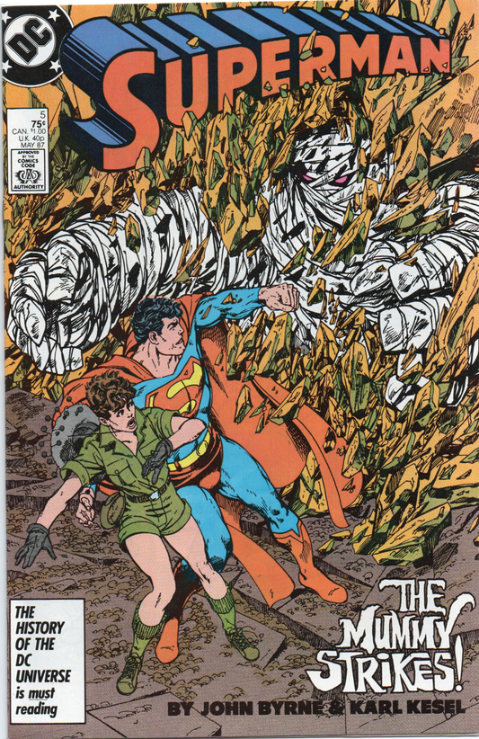 Superman #5 (The Mummy Strikes) 1987 2nd Series Comic Book (Ungraded) From TheGlassyLass.com -Front Cover