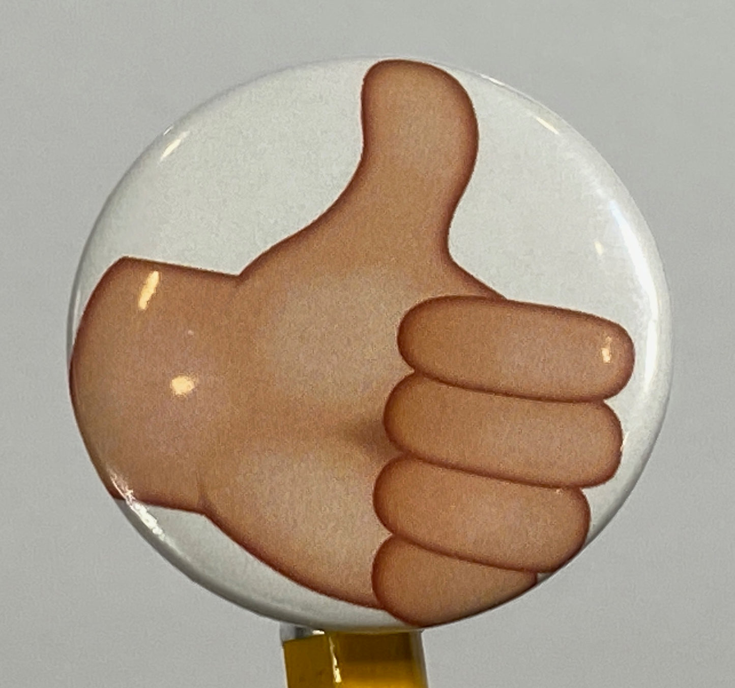 Positive Vibes Thumbs Up Pin Button 1.25" Round | Festive Cheer by Jan at TheGlassyLass.com