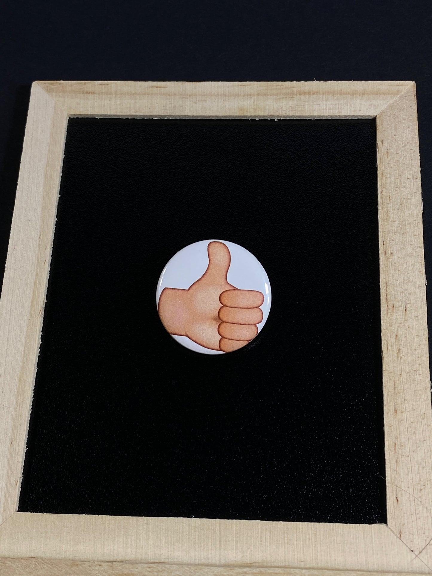 Positive Vibes Thumbs Up Pin Button 1.25" Round | Festive Cheer by Jan at TheGlassyLass.com