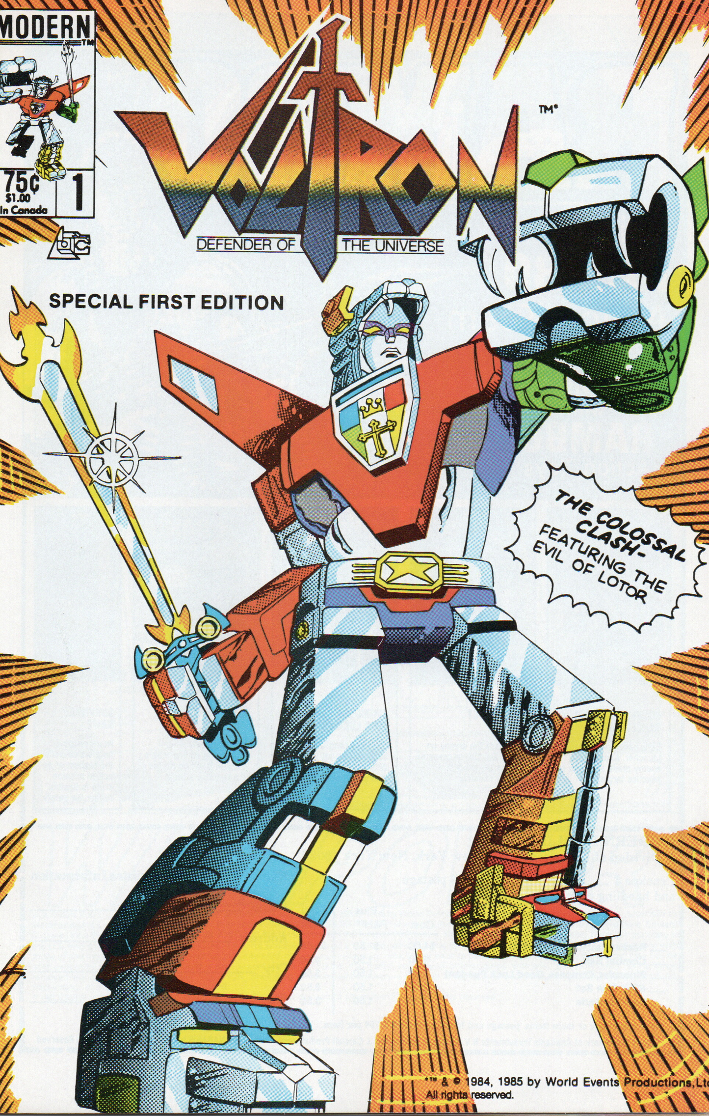 Voltron #1 Comic Book - 1985 First Printing - Ungraded - from TheGlassyLass.com Front Cover