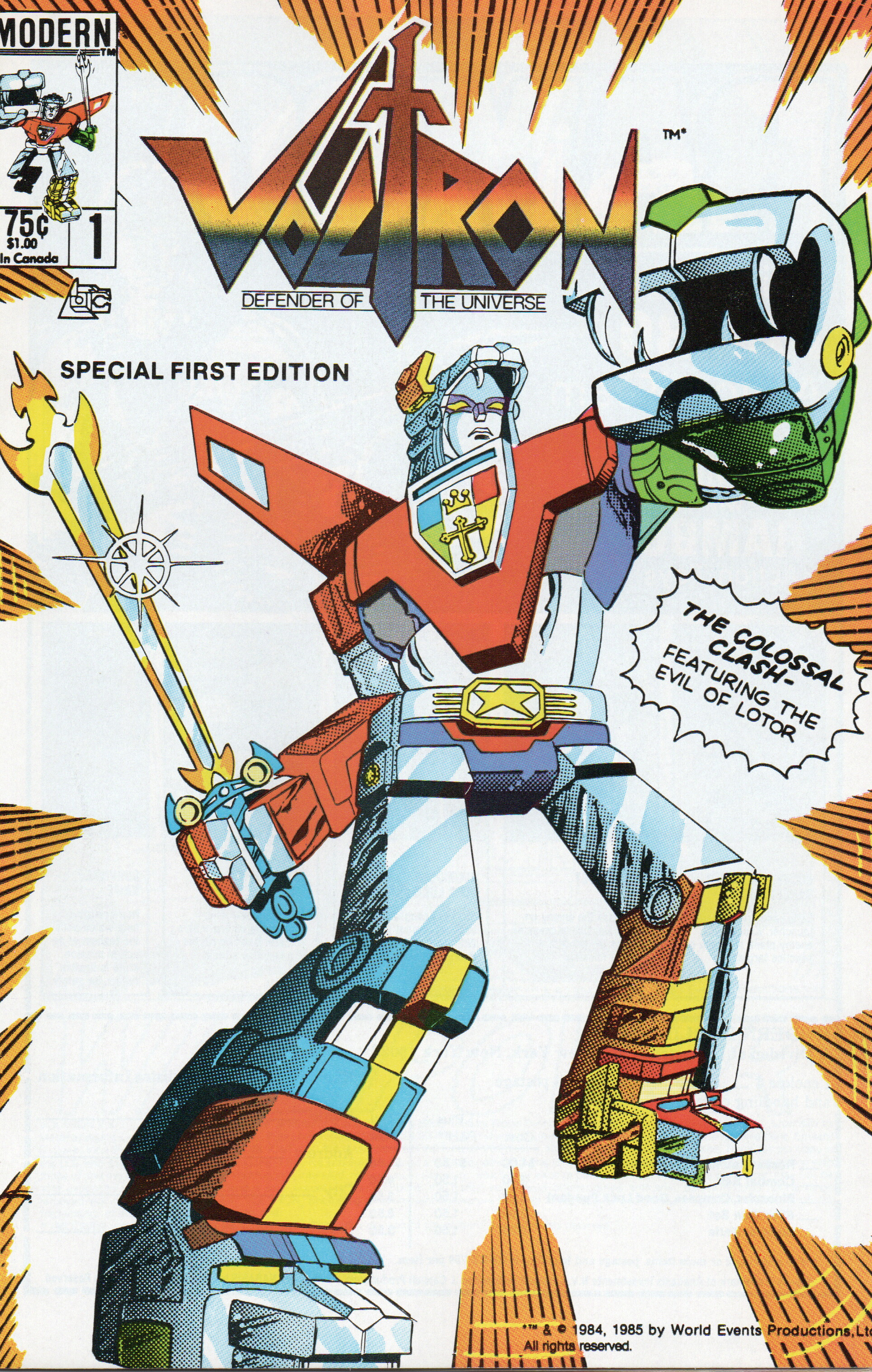 Voltron #1 Comic Book - 1985 First Printing - Ungraded - from TheGlassyLass.com Front Cover