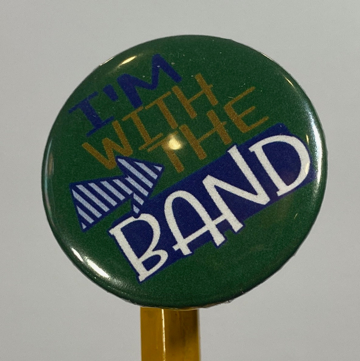 With the Band 1.25" Round Button Custom Pin | Fun Fueled Design by TheGlassyLass.com