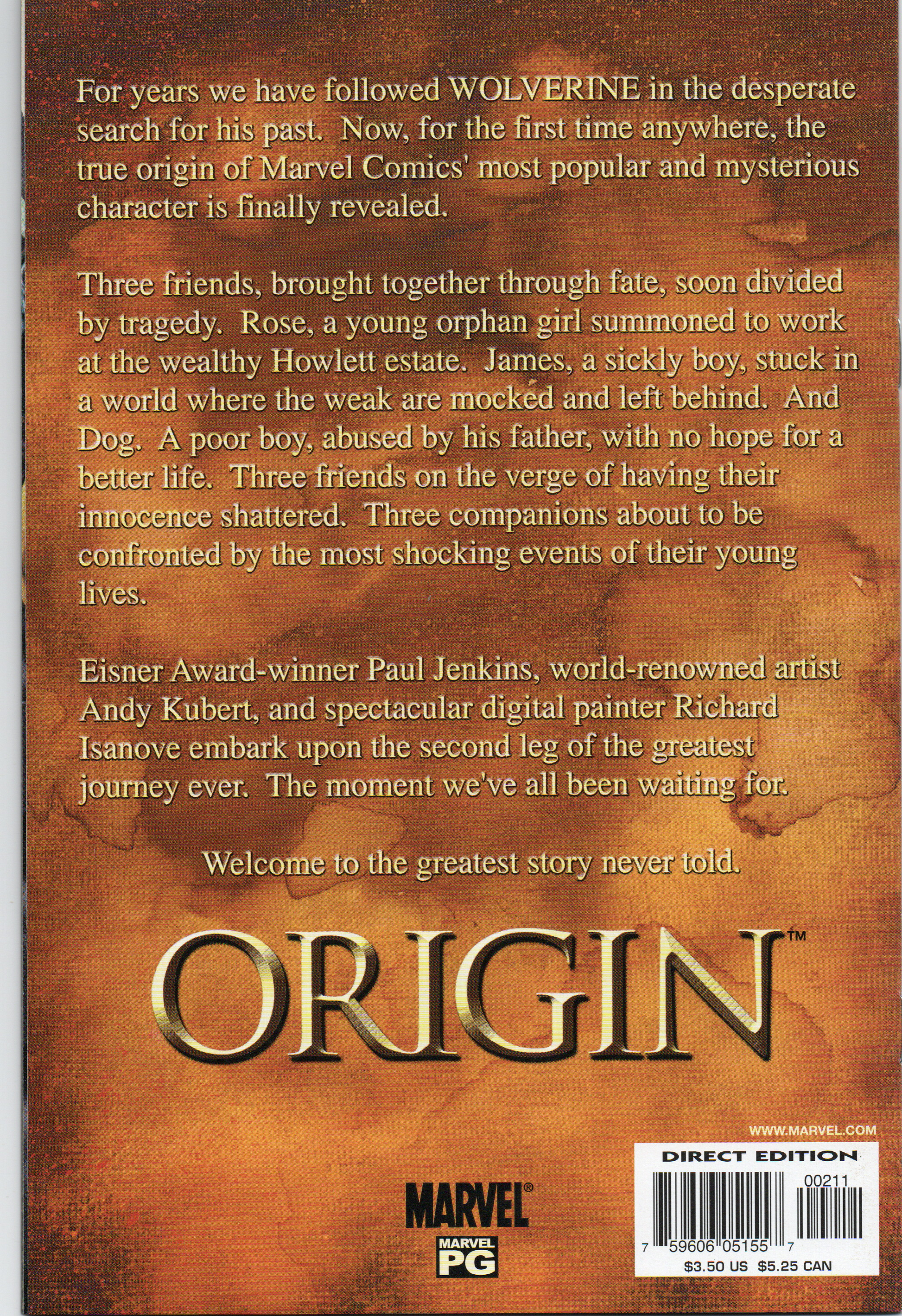 Wolverine: The Origin “Inner Child” #2 (1st Printing) Comic Book From TheGlassyLass.com - Back Cover
