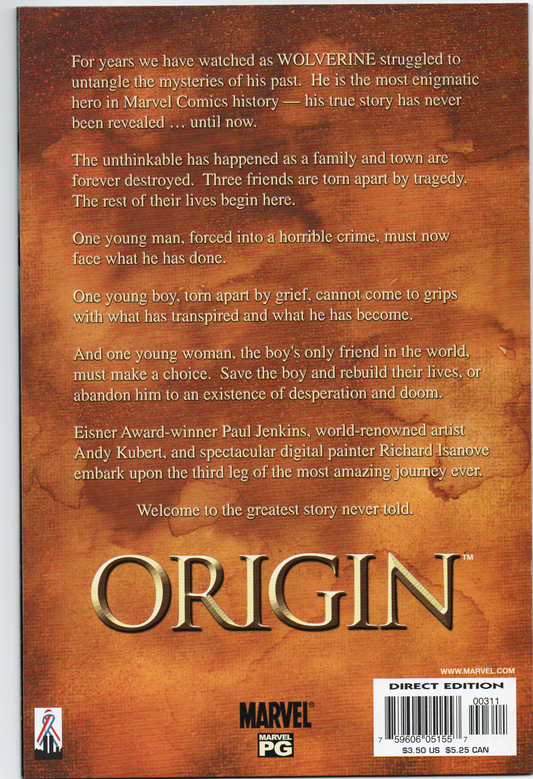 Wolverine: The Origin “The Beast Within” #3 (1st Printing) Comic Book From TheGlassyLass.com - Back Cover