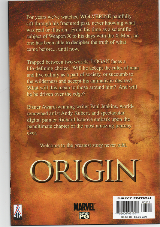 Wolverine: The Origin “Revelation” #5 (1st Printing) Comic Book From TheGlassyLass.com - Back Cover