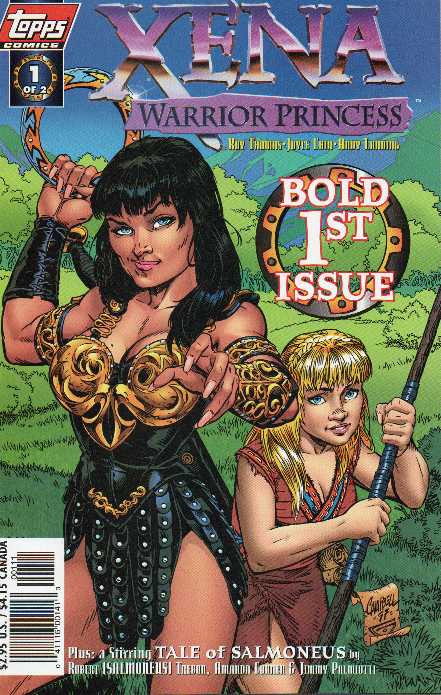 Xena Warrior Princess "1st Series / Variant Cover" #1B Comic Book by Topps Comics at TheGlassyLass.com