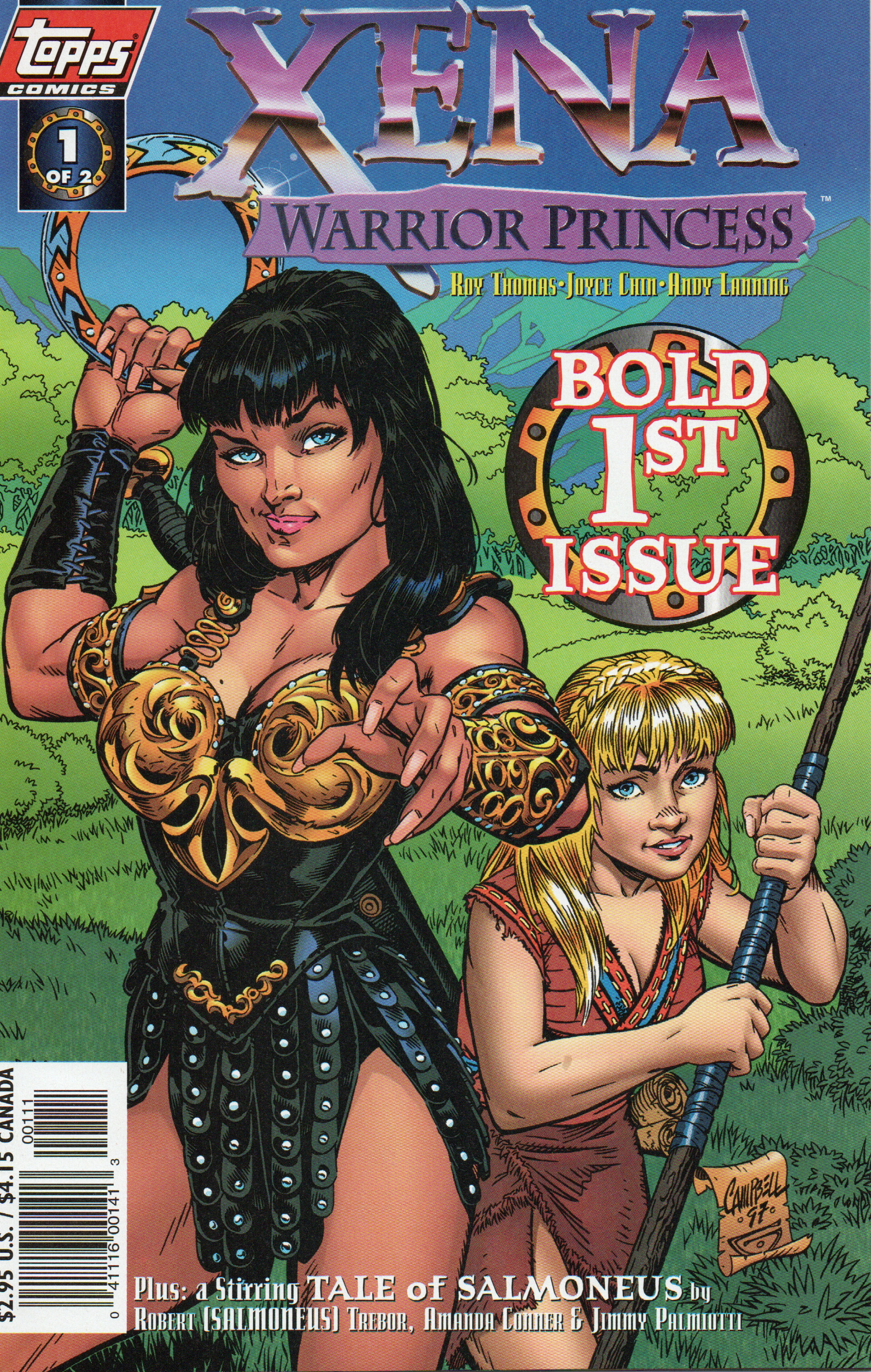 Xena Warrior Princess "1st Series / Variant Cover" #1B Comic Book by Topps Comics at TheGlassyLass.com