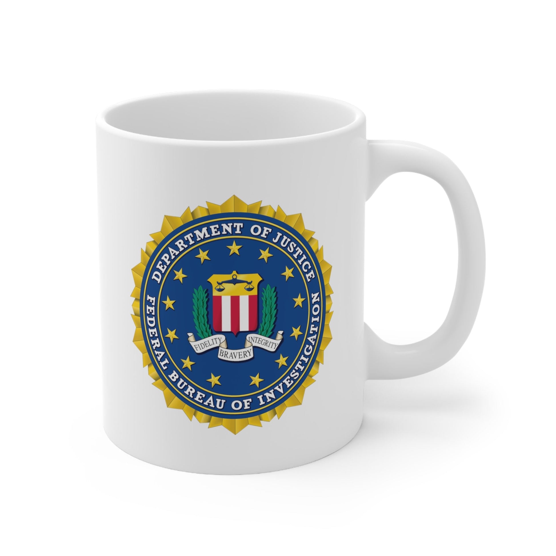 FBI Seal Coffee Mug - Double Sided White Ceramic 11oz by TheGlassyLass