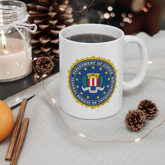 FBI Seal Coffee Mug - Double Sided White Ceramic 11oz by TheGlassyLass