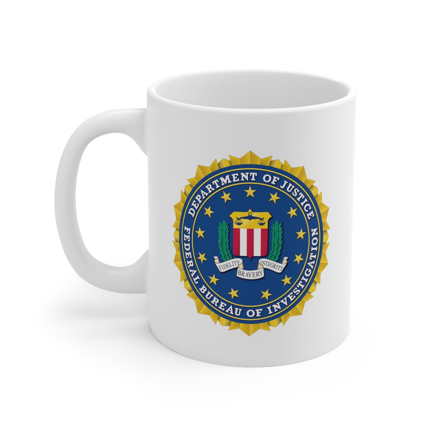 FBI Seal Coffee Mug - Double Sided White Ceramic 11oz by TheGlassyLass